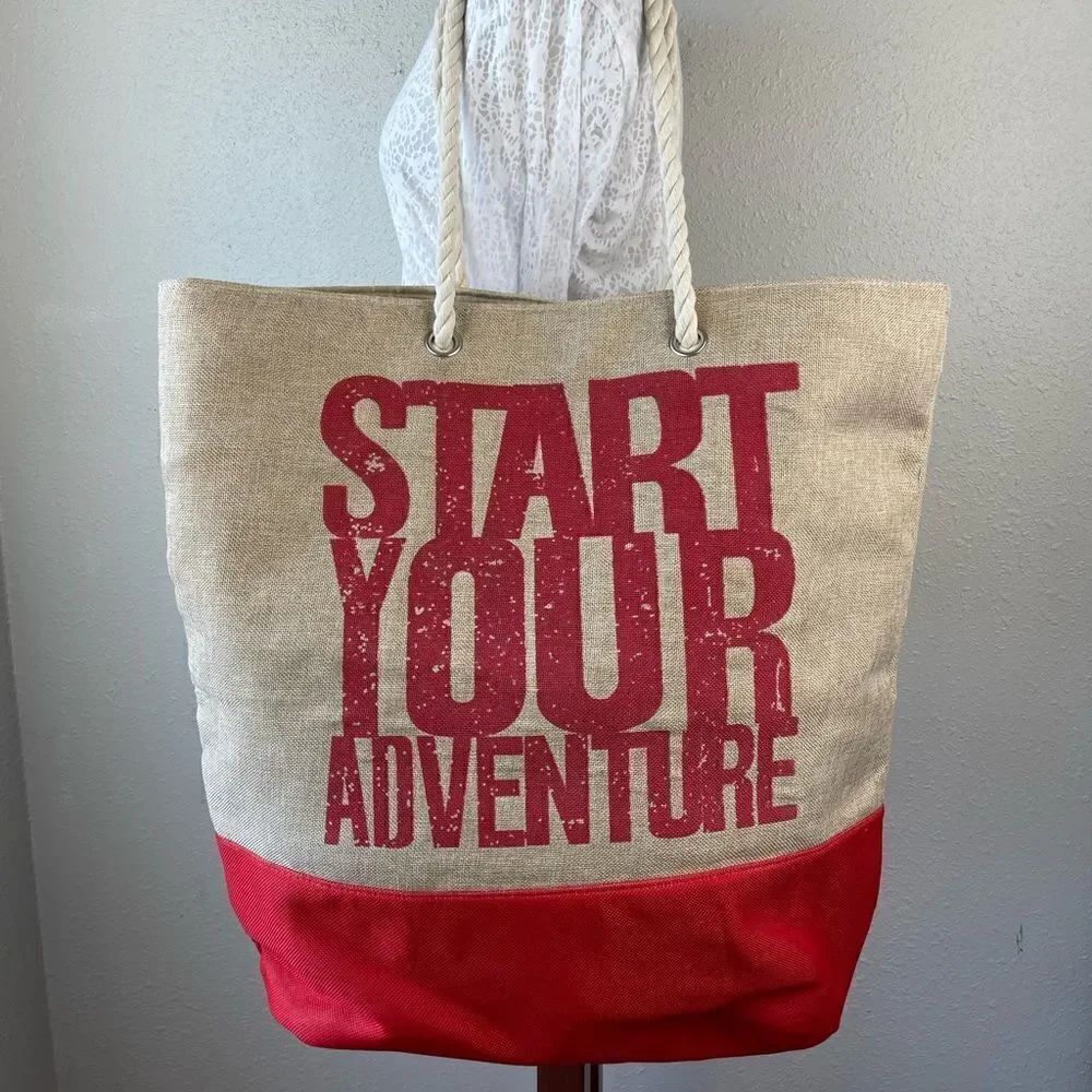 Extra Large Start Your Adventure Tote EUC